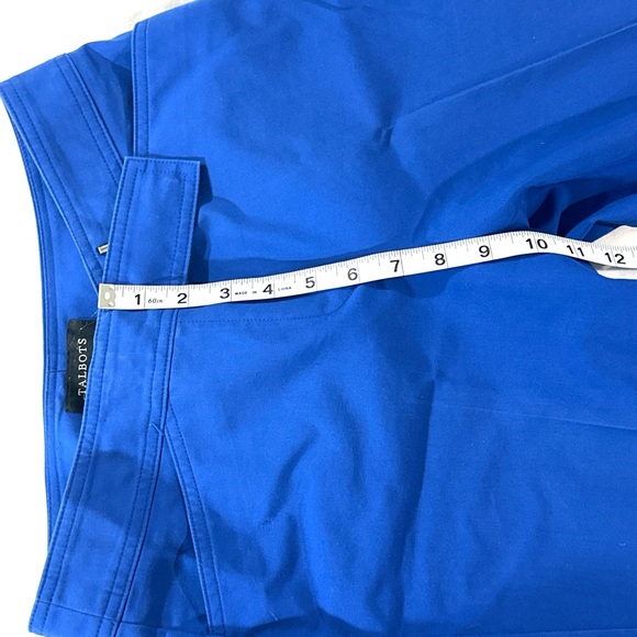 Talbots Curvy Lapis Blue Slacks Crop Stretch Back Elastic Womens Size 2 - Picture 3 of 8